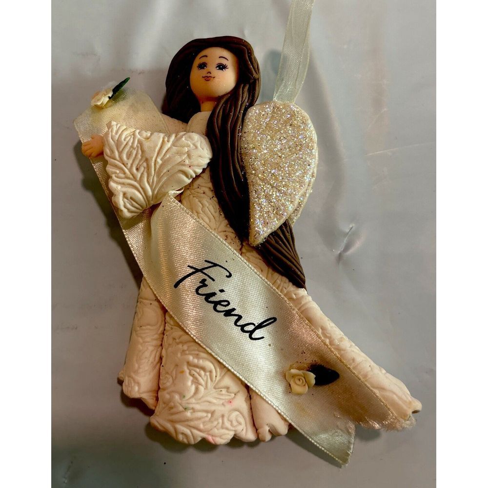 Someone Special "Friend" Angel Ornament Clay Figurine Pavilion Gift Company 5"